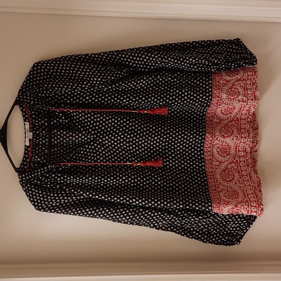Boden Boho Tassle Tie Cotton Blouse - Picture 1 of 11